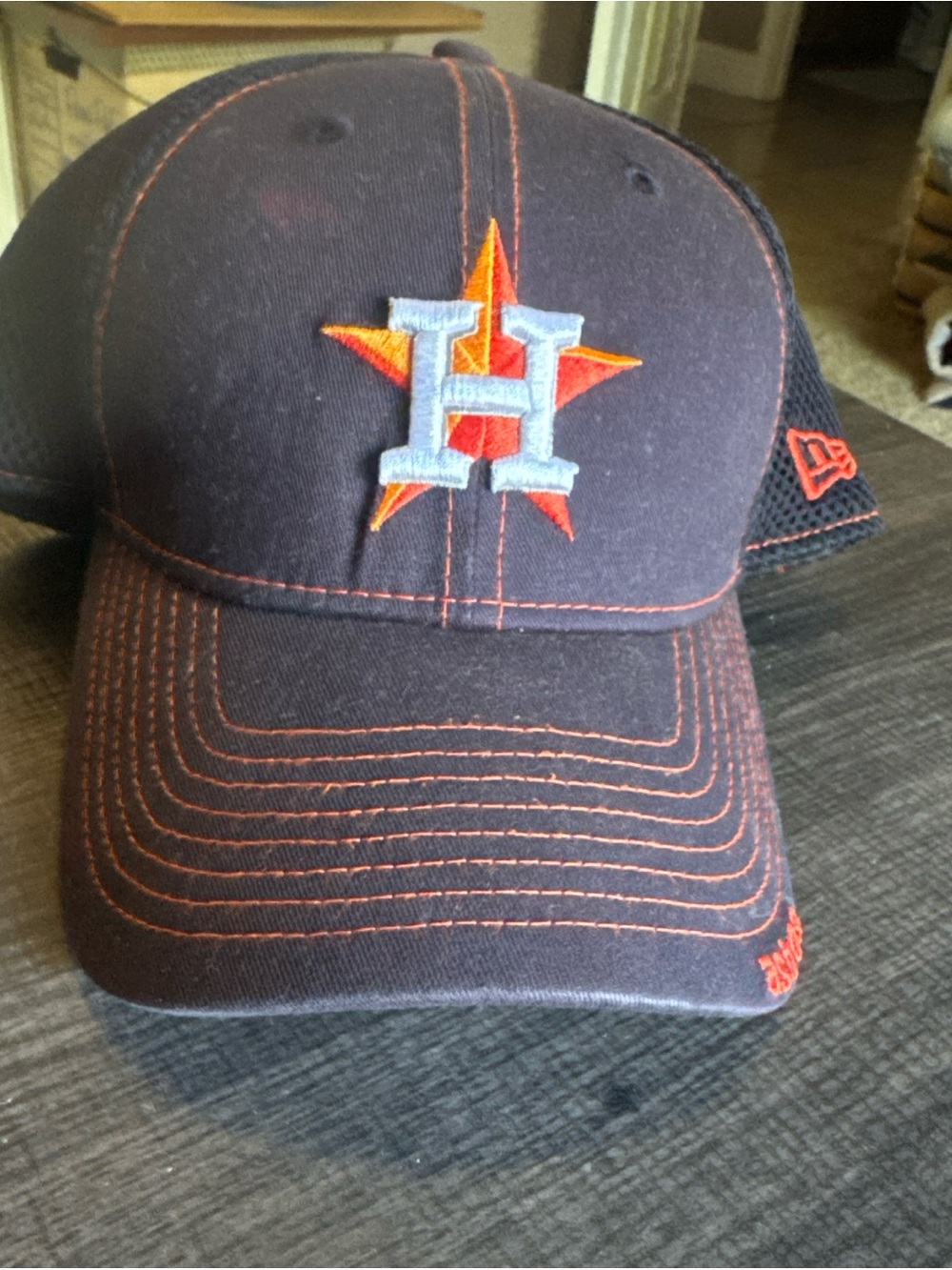 New Era 39Thirty MLB Houston Astros Navy Blue Flex Fitted Baseball Hat Size L/XL